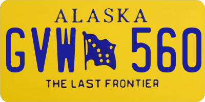 AK license plate GVW560