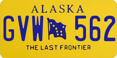 AK license plate GVW562