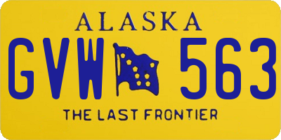 AK license plate GVW563