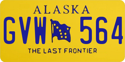 AK license plate GVW564