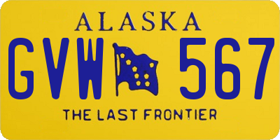 AK license plate GVW567