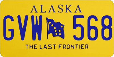 AK license plate GVW568