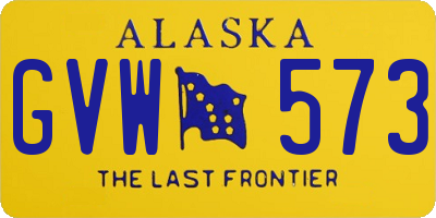 AK license plate GVW573