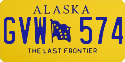 AK license plate GVW574