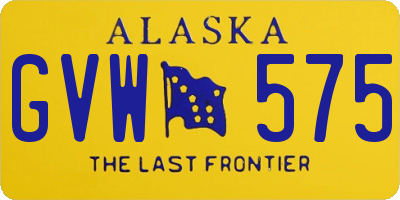 AK license plate GVW575