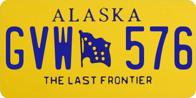 AK license plate GVW576