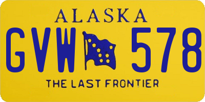 AK license plate GVW578