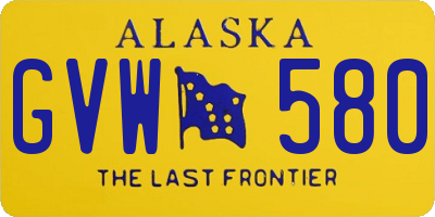 AK license plate GVW580