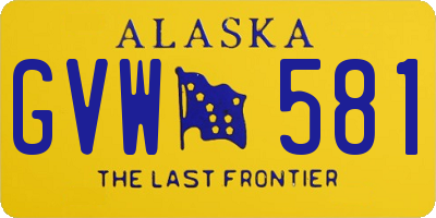 AK license plate GVW581