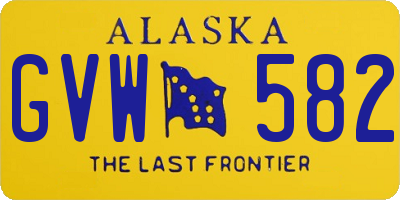 AK license plate GVW582