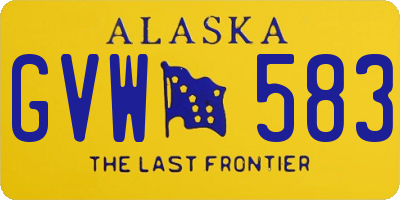 AK license plate GVW583