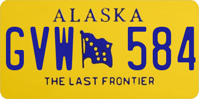 AK license plate GVW584