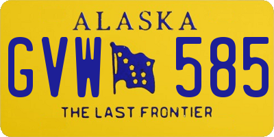 AK license plate GVW585