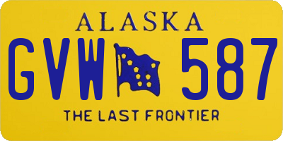 AK license plate GVW587