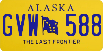 AK license plate GVW588