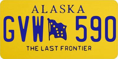 AK license plate GVW590