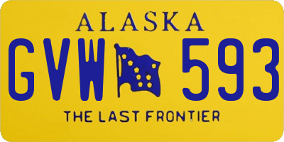 AK license plate GVW593
