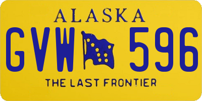 AK license plate GVW596