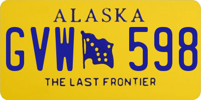 AK license plate GVW598