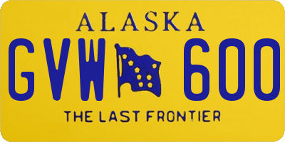 AK license plate GVW600