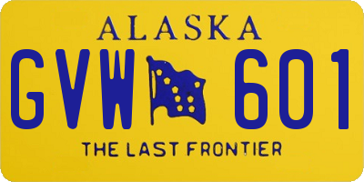 AK license plate GVW601