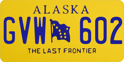 AK license plate GVW602