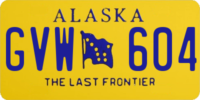 AK license plate GVW604