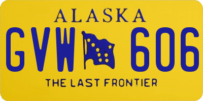 AK license plate GVW606