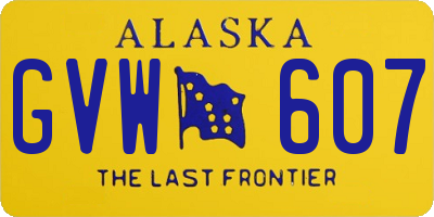 AK license plate GVW607