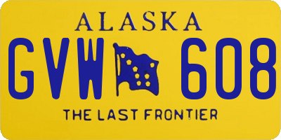 AK license plate GVW608