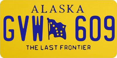 AK license plate GVW609