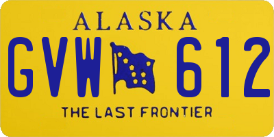 AK license plate GVW612