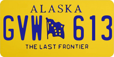 AK license plate GVW613