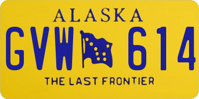 AK license plate GVW614