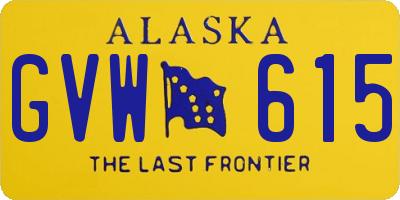 AK license plate GVW615