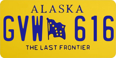 AK license plate GVW616