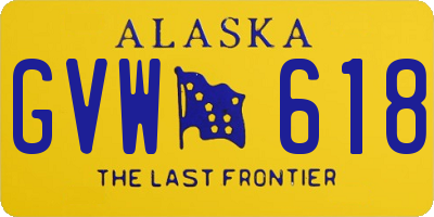 AK license plate GVW618