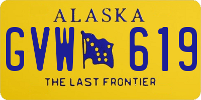 AK license plate GVW619