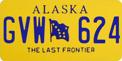 AK license plate GVW624