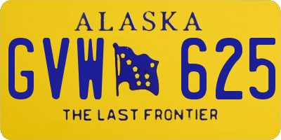 AK license plate GVW625