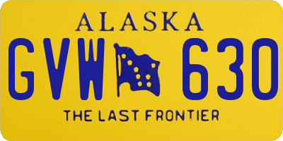 AK license plate GVW630