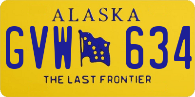 AK license plate GVW634