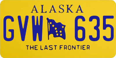 AK license plate GVW635