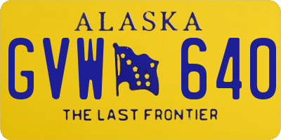 AK license plate GVW640