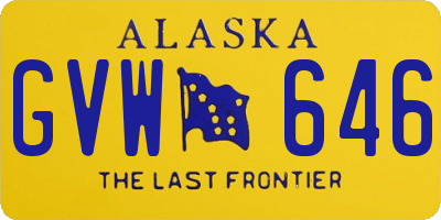 AK license plate GVW646