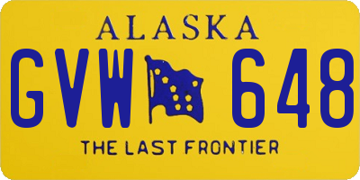 AK license plate GVW648