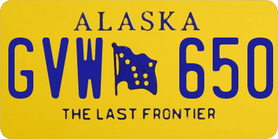 AK license plate GVW650