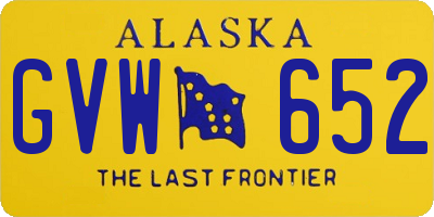 AK license plate GVW652