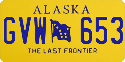 AK license plate GVW653