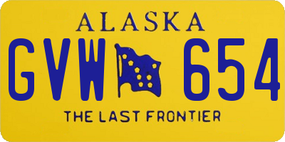 AK license plate GVW654